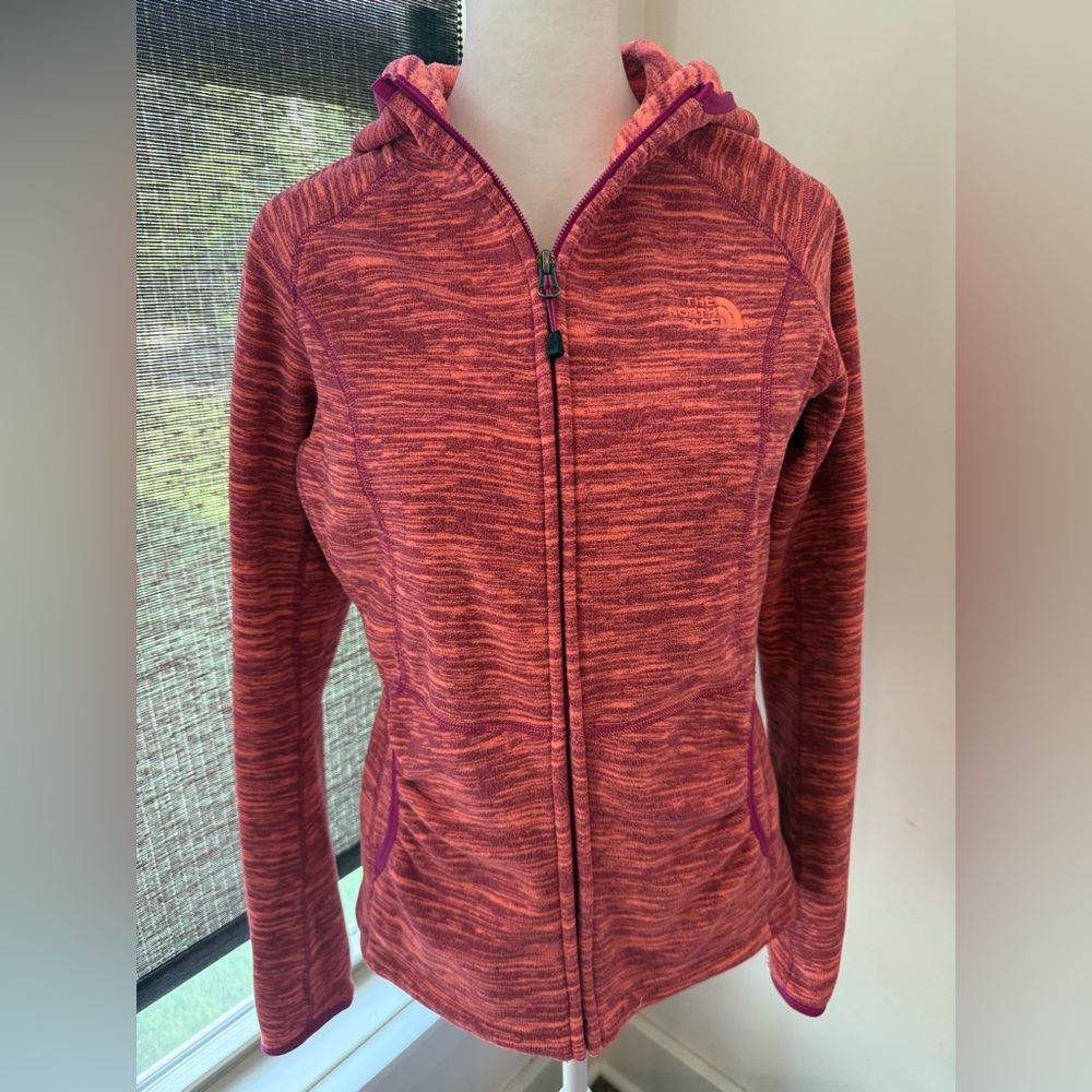 North Face. Stria Zip Fleece. Purple & Orange. Size Small.